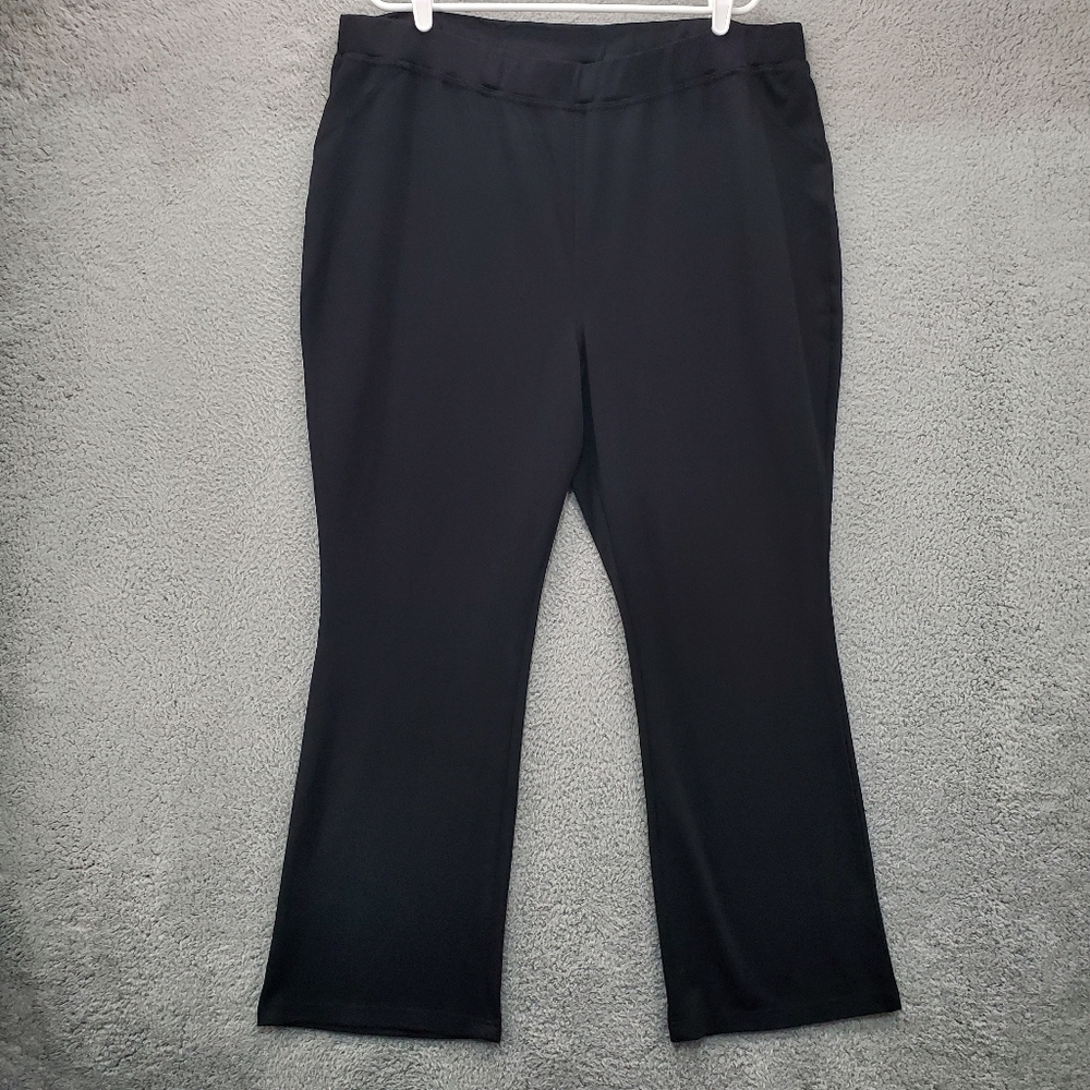 Roamans Pull On Bootcut Pants Womens 24W Black